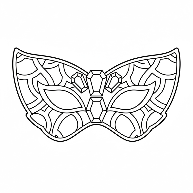 Tranh tô màu mặt nạ công chúa cho bé
