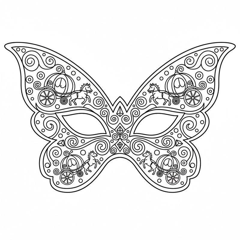 Tranh tô màu mặt nạ công chúa dễ tải