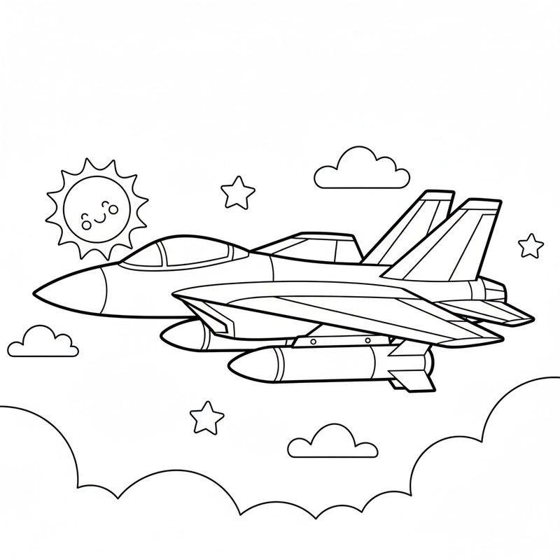 Tranh tô màu máy bay chiến đấu