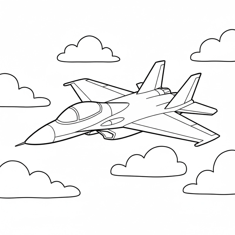 Tranh tô màu máy bay dễ in
