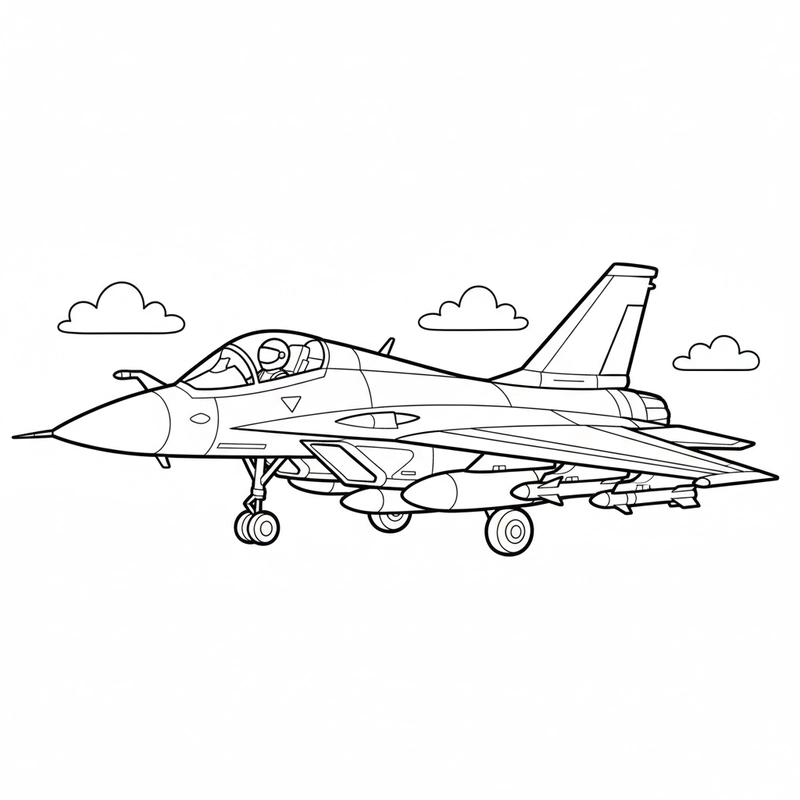 Tranh tô màu máy bay ngầu