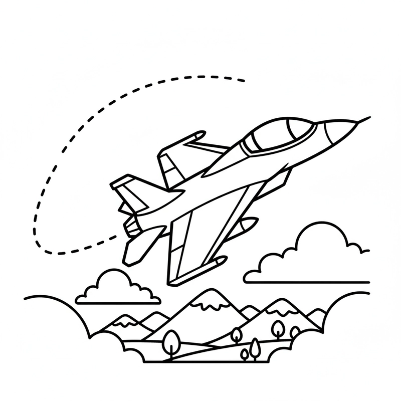 Tranh tô màu máy bay quân sự