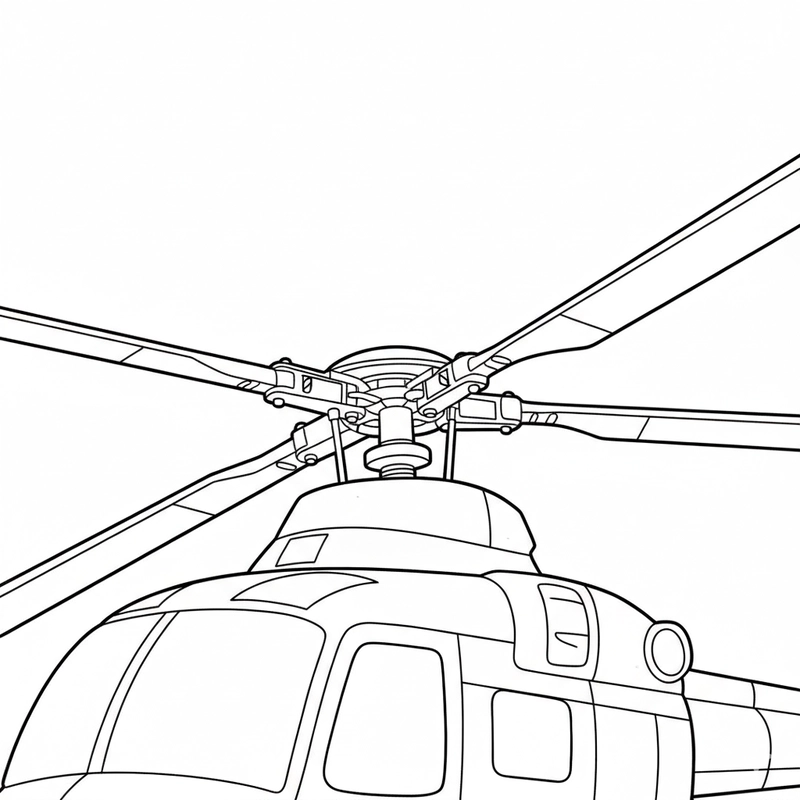 Tranh tô màu máy bay trực thăng