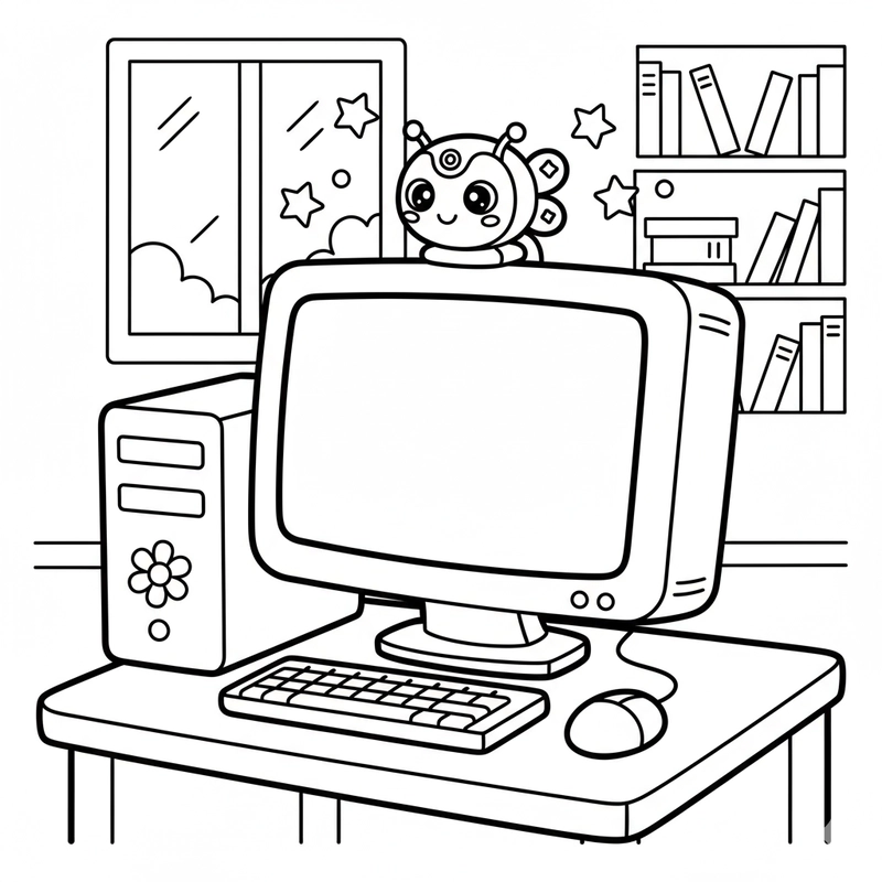 Tranh tô màu máy tính học online