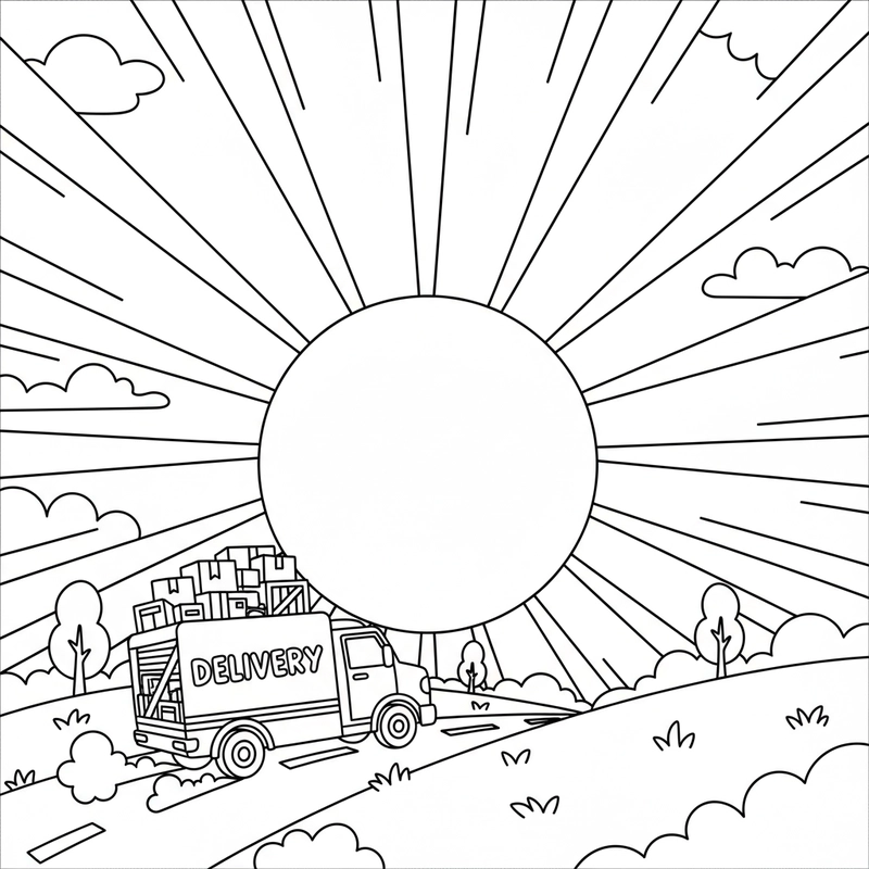 Tranh tô màu ô tô tải cho bé