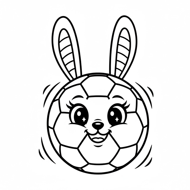 Tranh tô màu quả bóng đá đáng yêu, dễ tô