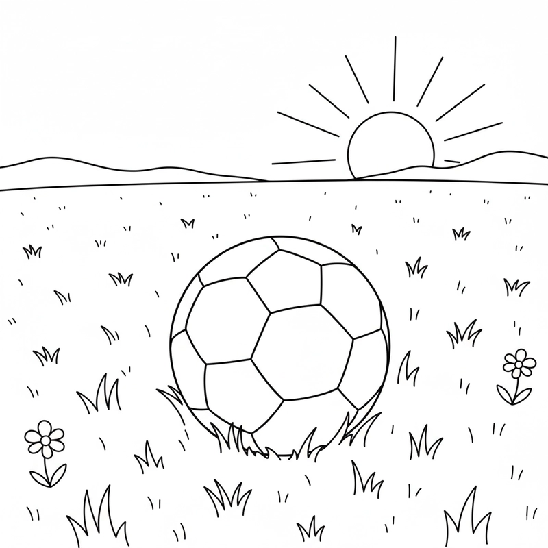 Tranh tô màu quả bóng đá đẹp giúp bé học vẽ