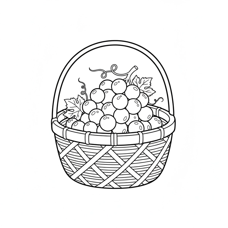 Tranh tô màu quả nho ngộ nghĩnh