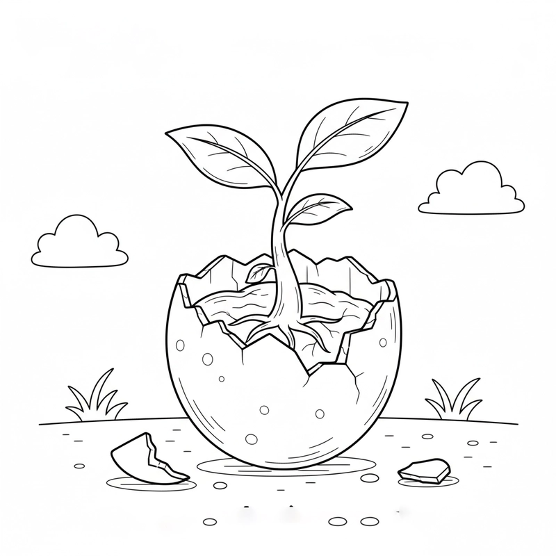 Tranh tô màu quả trứng cho bé mầm non