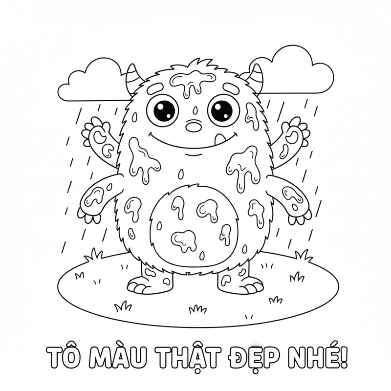 Tranh tô màu quái vật đáng yêu