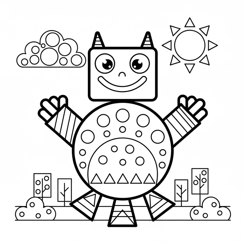 Tranh tô màu quái vật dễ in