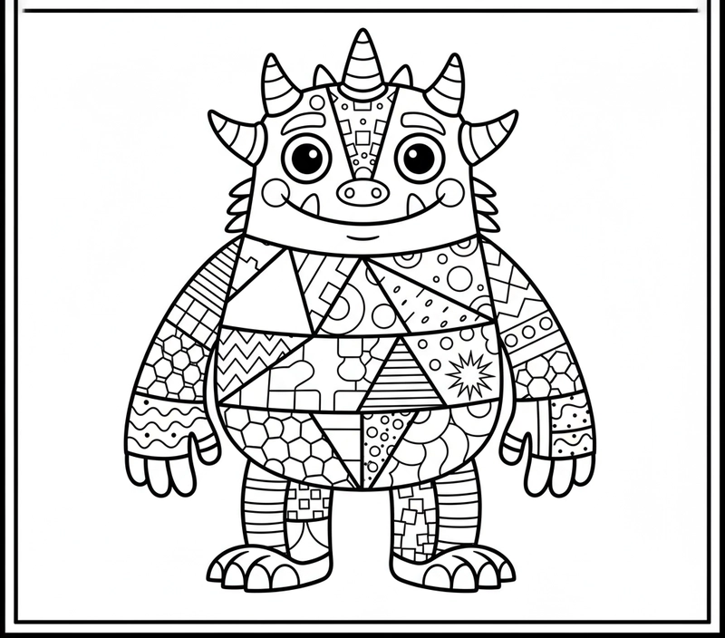 Tranh tô màu quái vật dễ thương