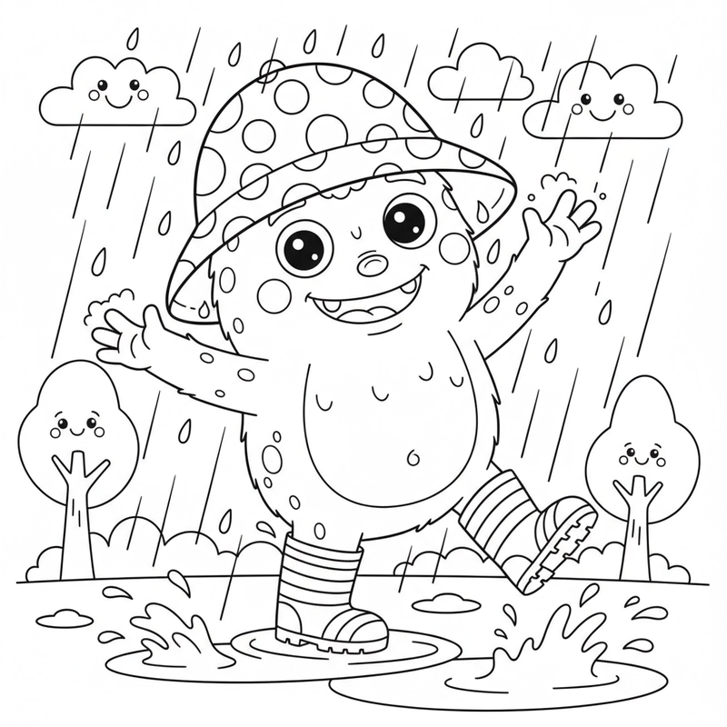 Tranh tô màu quái vật đơn giản