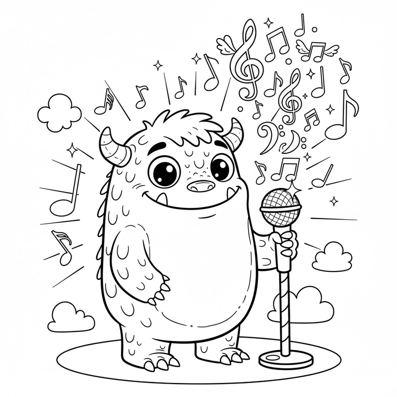 Tranh tô màu quái vật hài hước