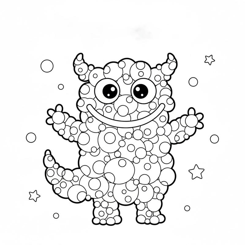 Tranh tô màu quái vật vui tươi