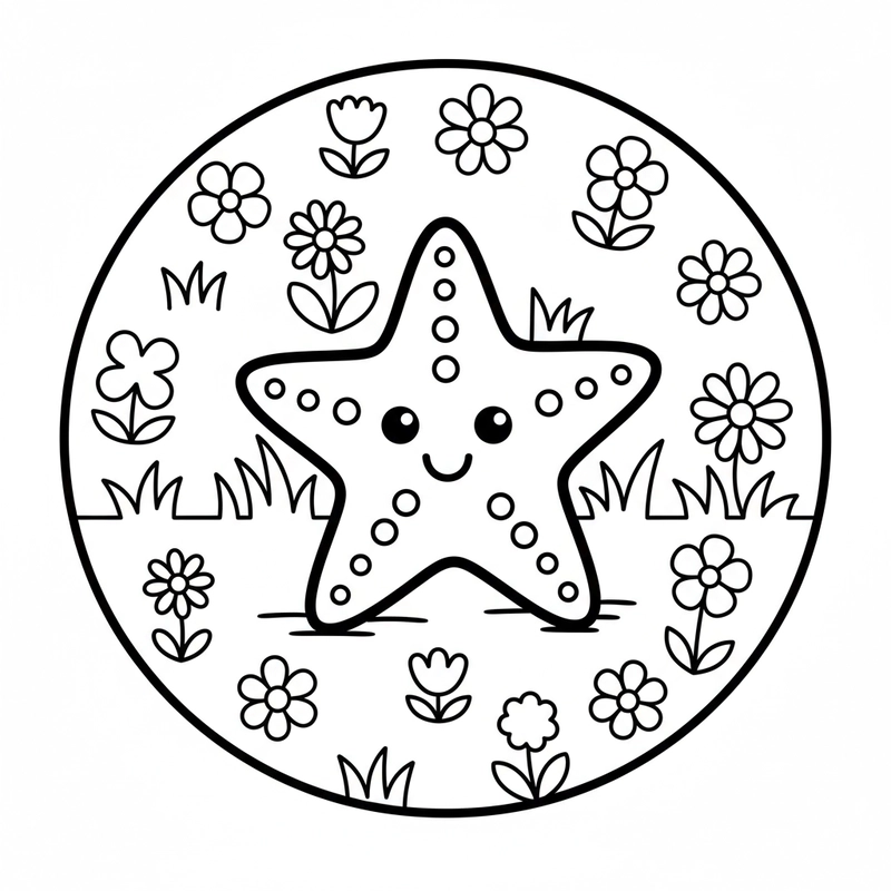 Tranh tô màu sao biển vui nhộn cho bé yêu