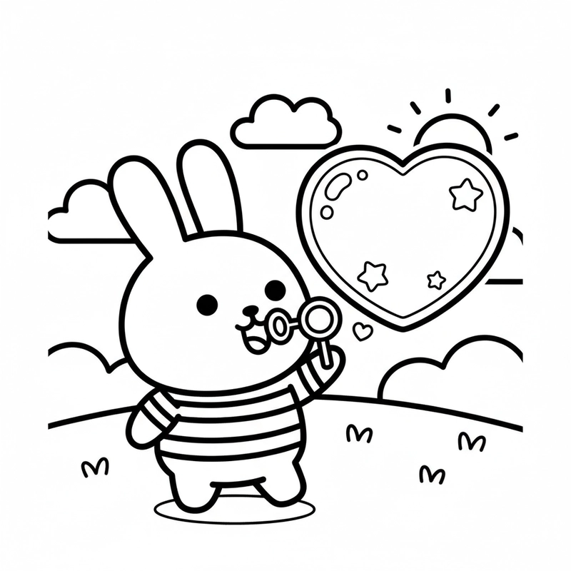 Tranh tô màu sticker cute Molang cho bé