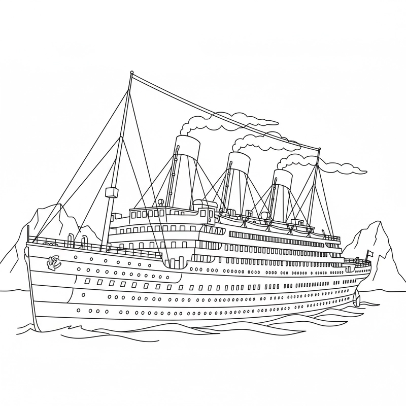 Tranh tô màu tàu Titanic nghệ thuật