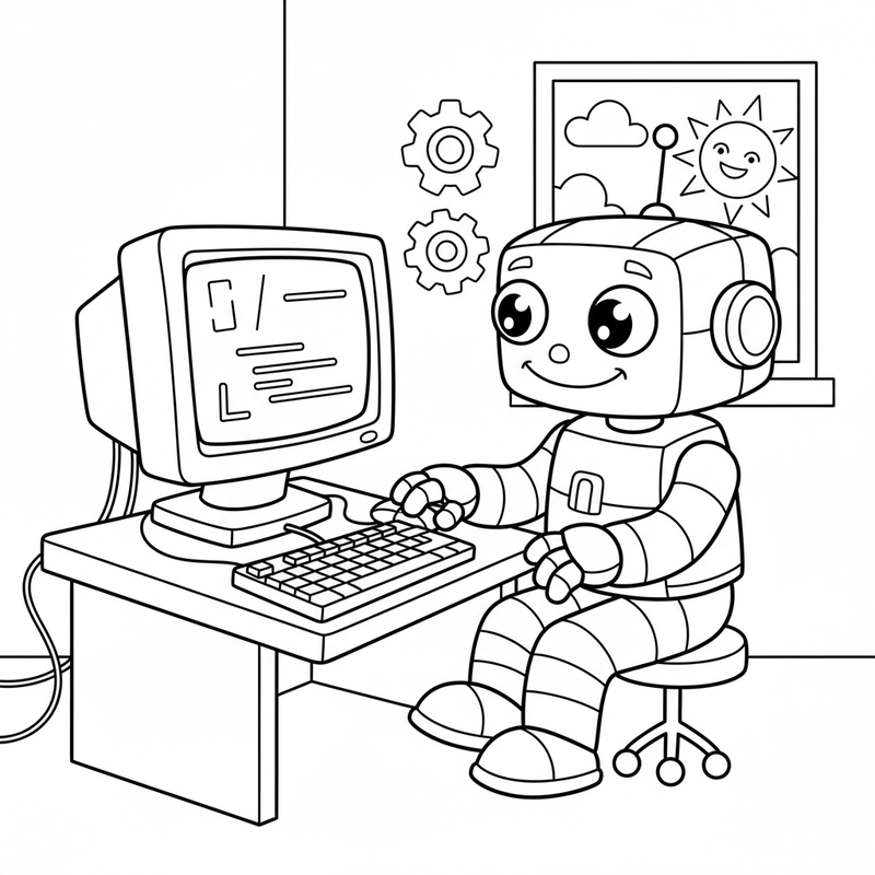 Tranh tô màu thiết bị máy tính