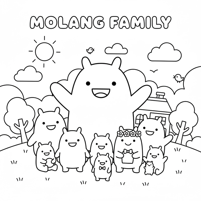 Tranh tô màu thỏ Molang đáng yêu nhất