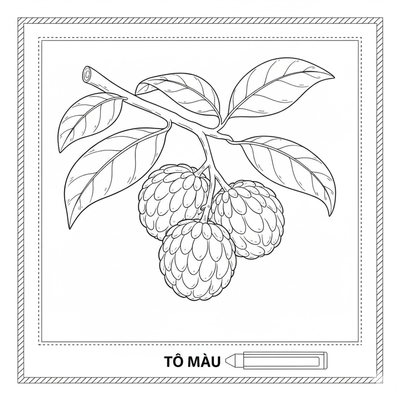 Tranh tô màu trái cây quả na