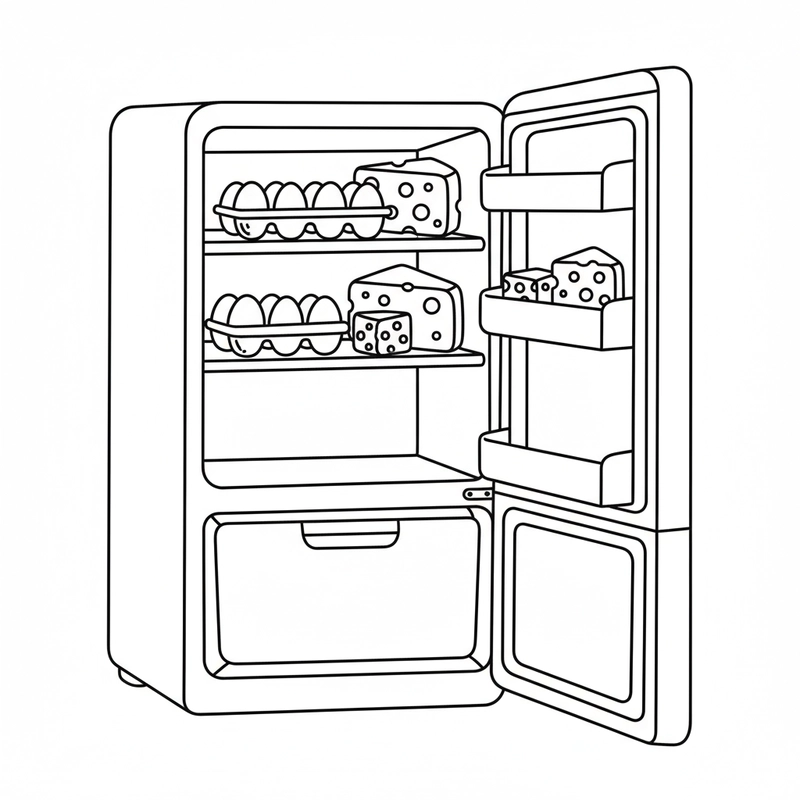 Tranh tô màu tủ lạnh 2 cánh