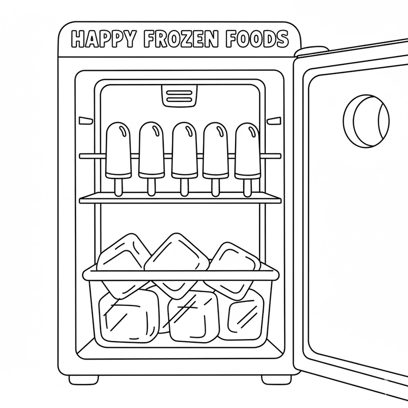 Tranh tô màu tủ lạnh dễ thương