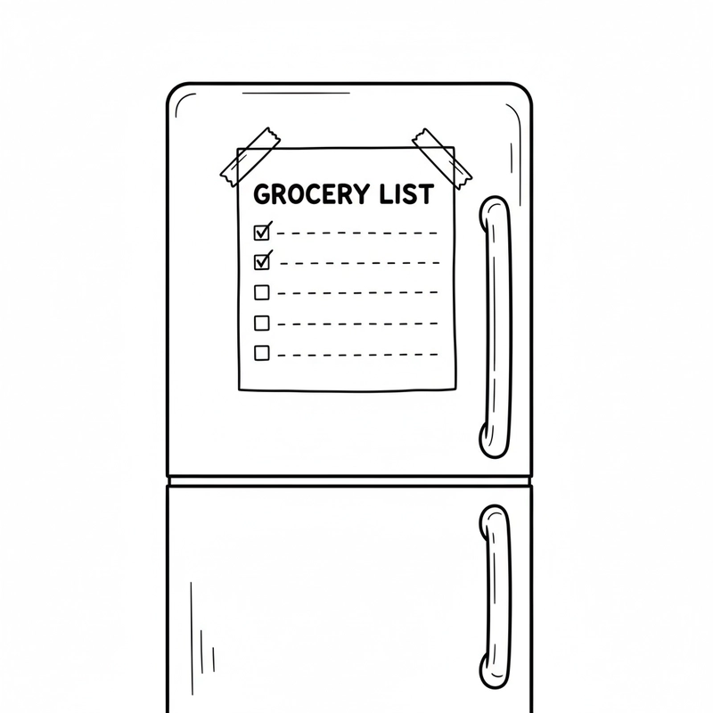 Tranh tô màu tủ lạnh trong nhà bếp