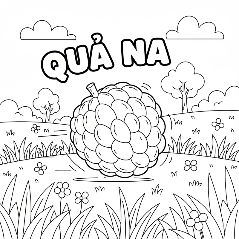 Tranh tô màu vẽ quả na dễ in