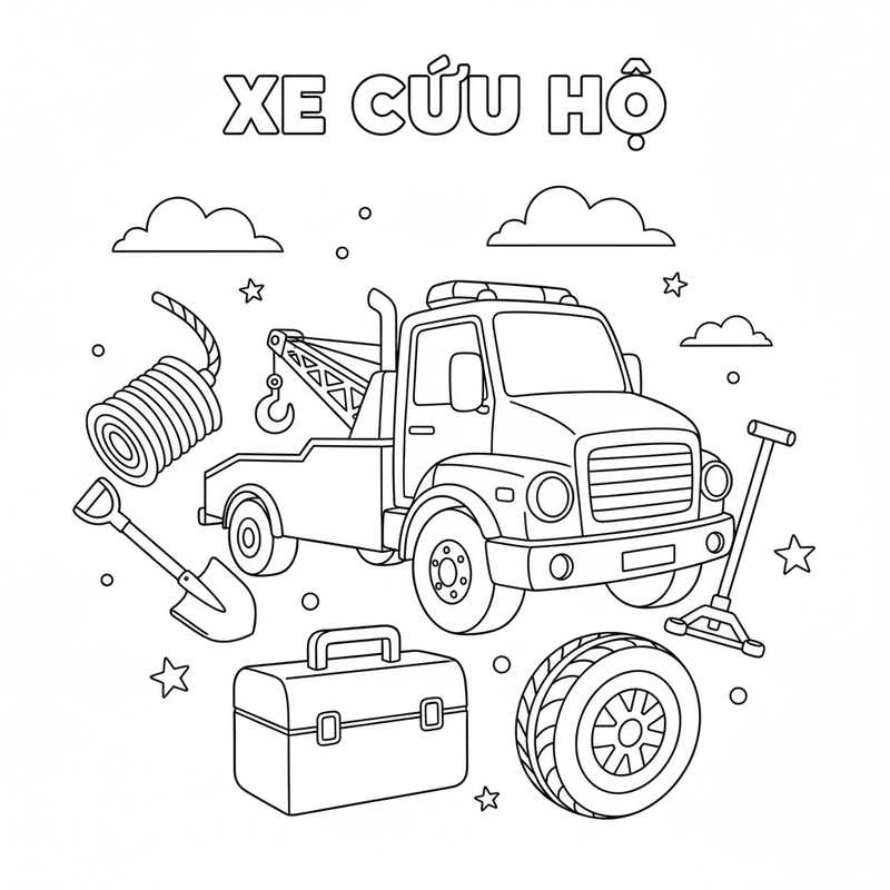 Tranh tô màu xe cứu hộ sáng tạo nhất