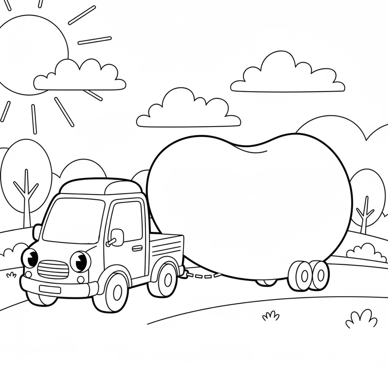 Tranh tô màu xe tải đẹp mắt