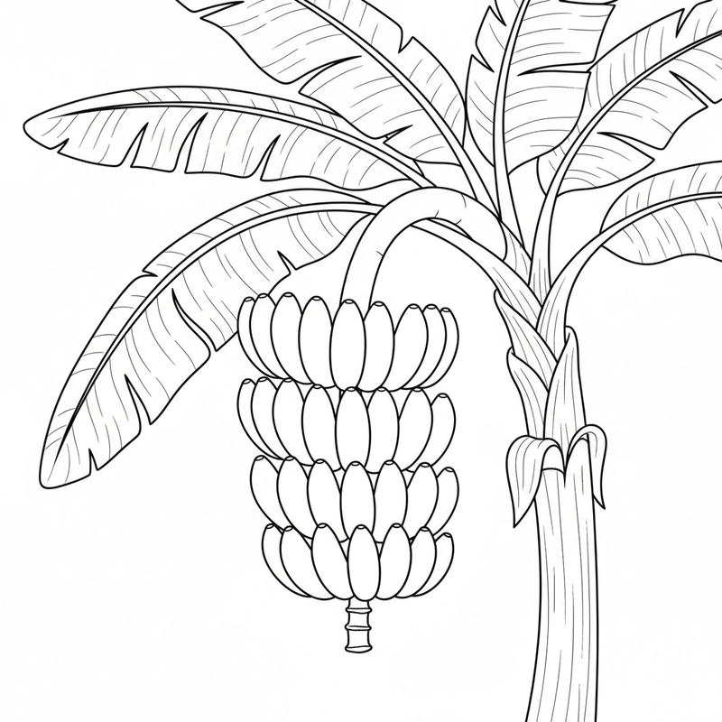 Tranh tô quả chuối cho bé