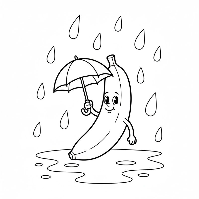 Tranh tô quả chuối dễ vẽ