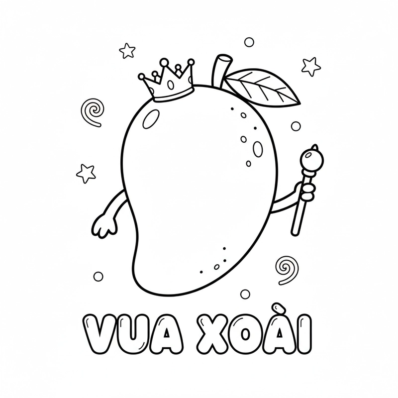 Tranh tô quả xoài cho bé