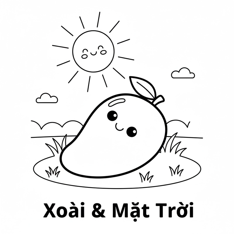 Tranh tô quả xoài sáng tạo