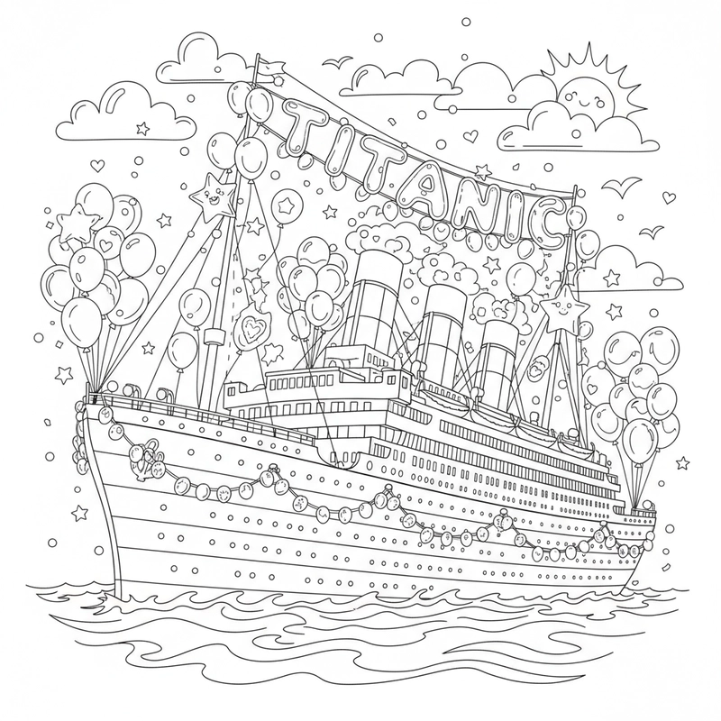 Tranh tô tàu Titanic khổng lồ cho bé