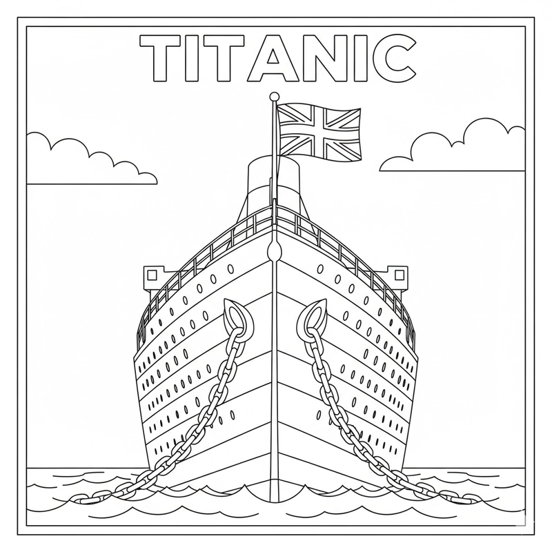 Tranh vẽ tàu Titanic cổ điển cho bé