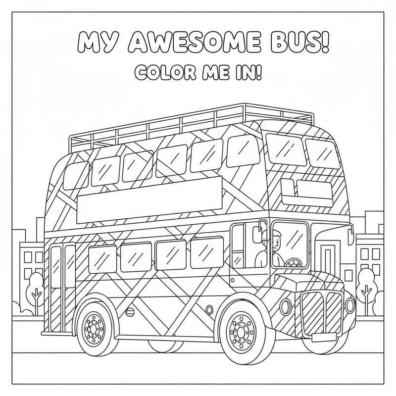 Tranh xe buýt tô màu rèn luyện kỹ năng cho bé