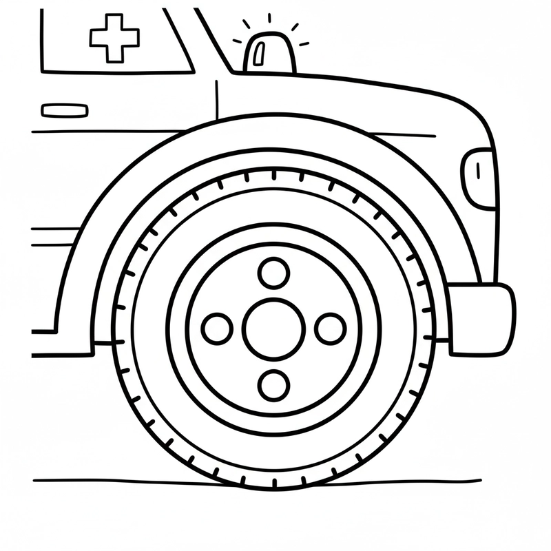 Tranh xe cứu thương giúp bé tập vẽ
