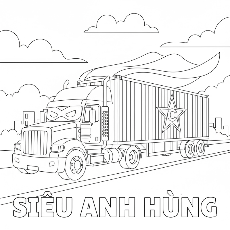 Xe Container tô màu sáng tạo