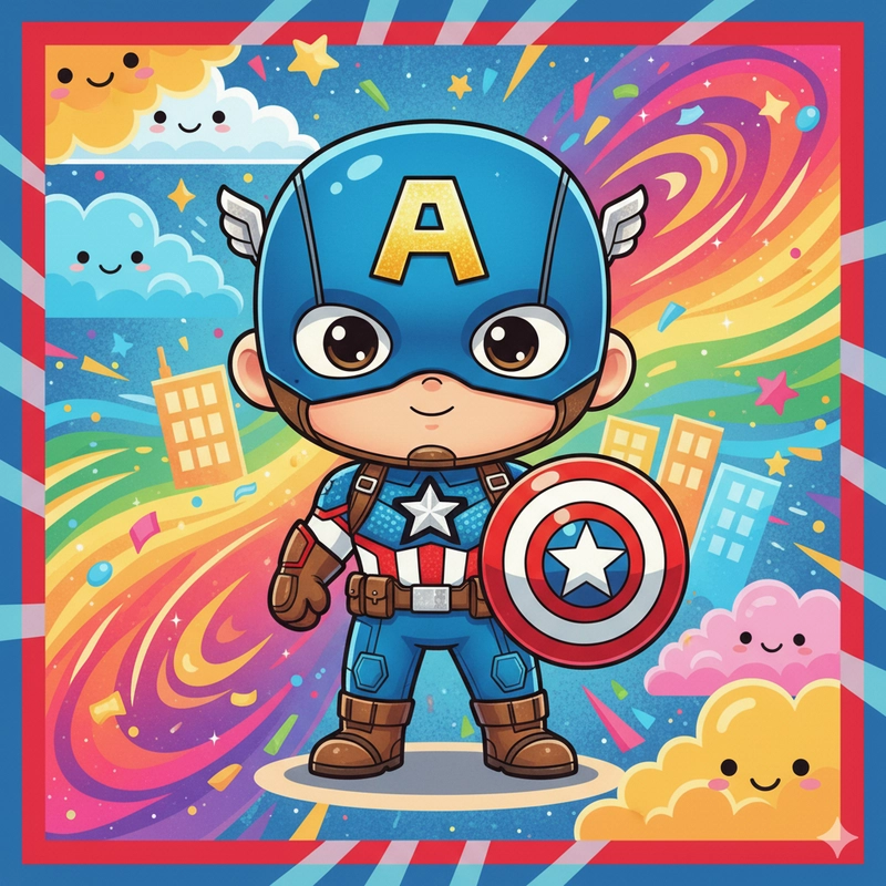 favicon tranh tô màu đội trưởng mỹ