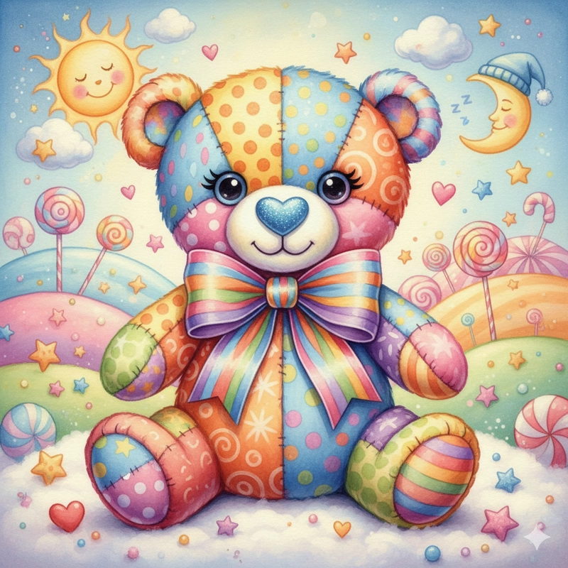 favicon tranh tô màu gấu bông