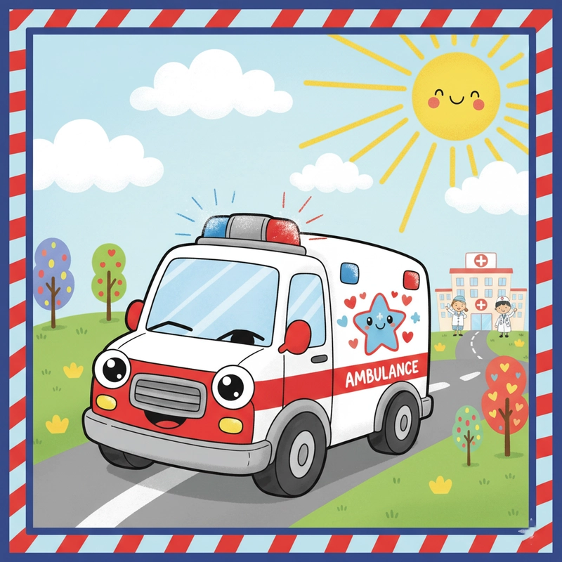 favicon tranh tô màu xe cứu thương