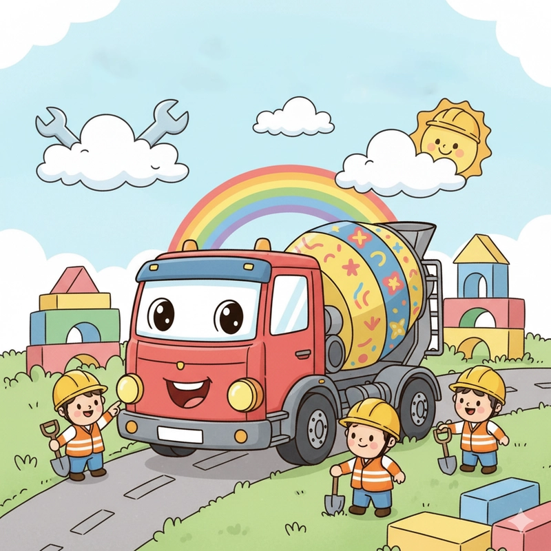 favicon tranh tô màu xe trộn bê tông