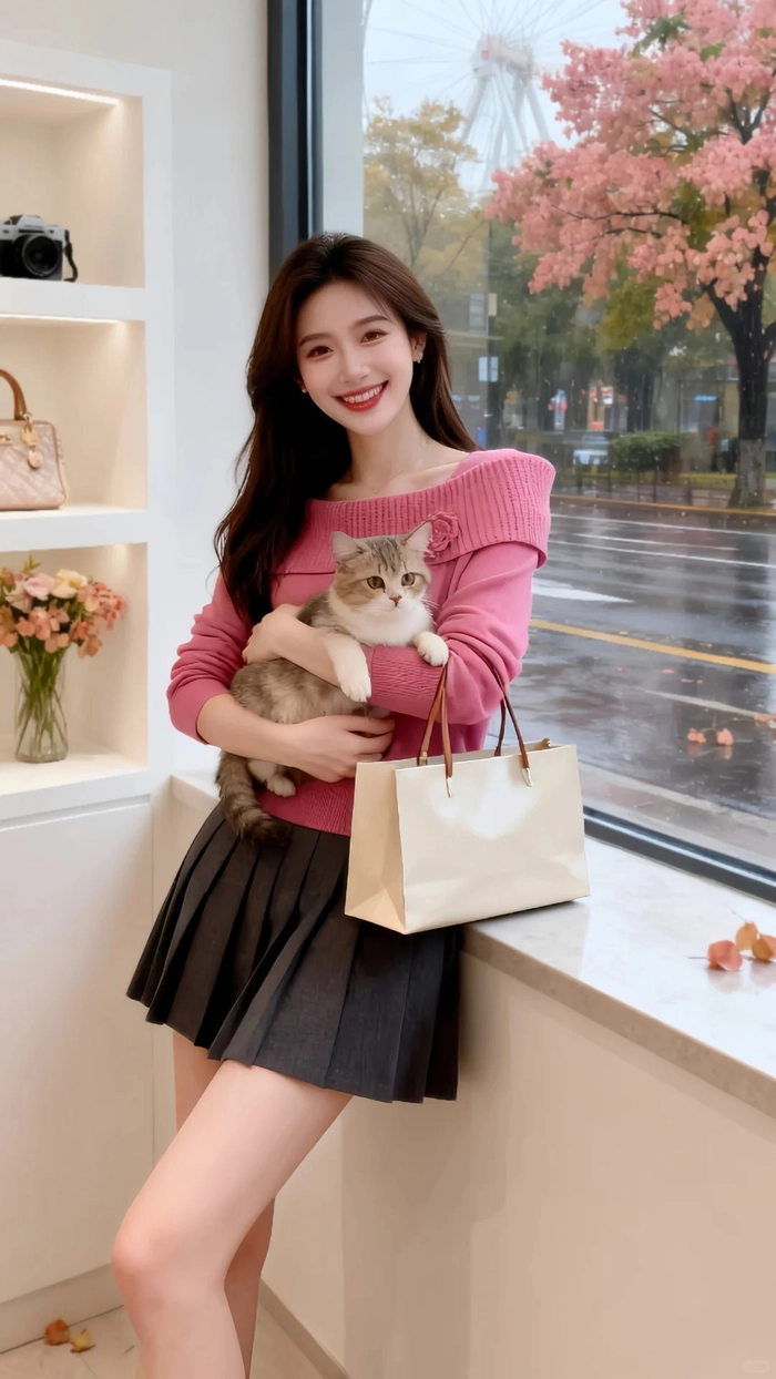 Ảnh gái xinh mặc pinky nhảy vui