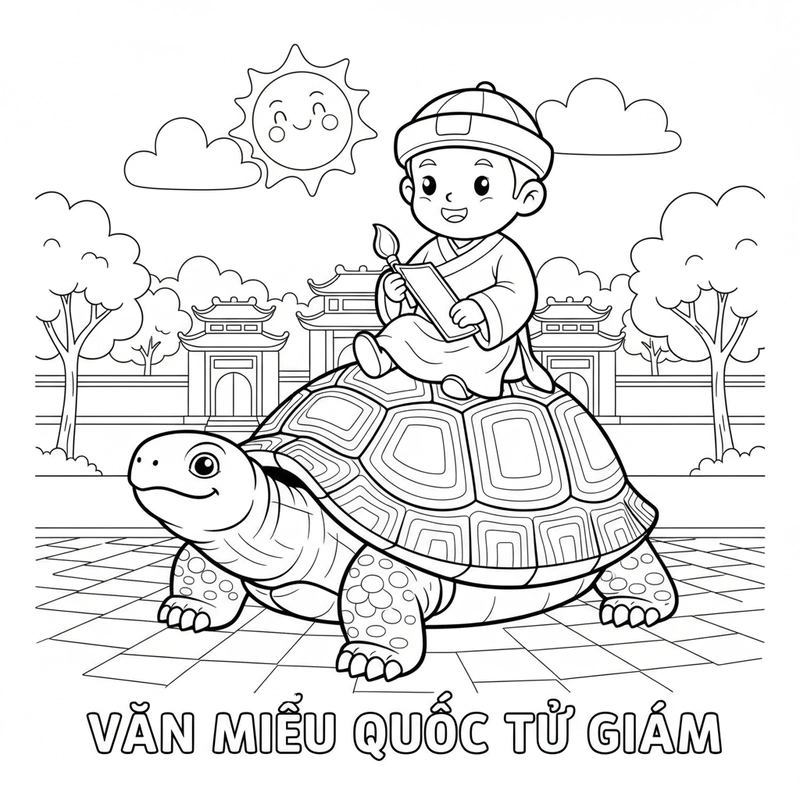 Bé tập tô Văn Miếu Quốc Tử Giám