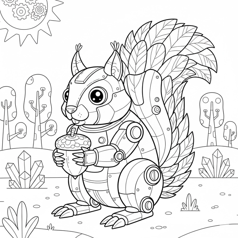 Bé tập tô màu con Sóc vui nhộn