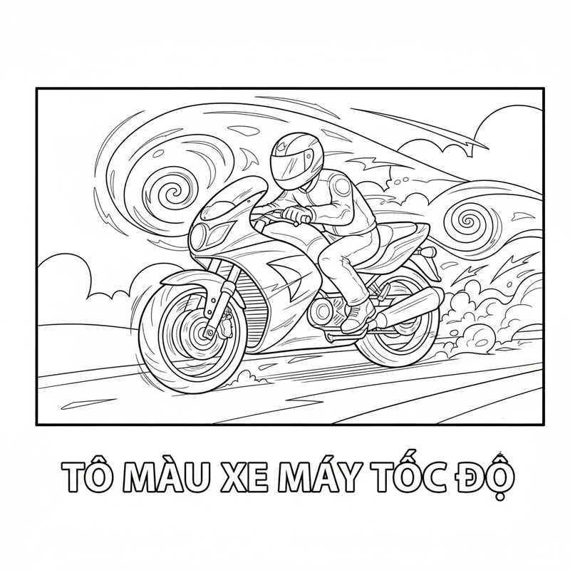 Bé tập tô xe máy hiện đại