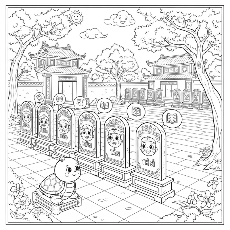 Bé tô màu Văn Miếu Quốc Tử Giám