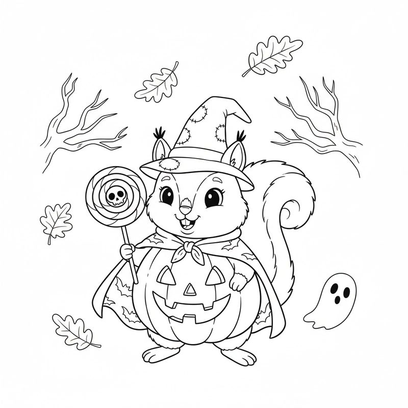 Bé tô màu con Sóc dễ thương